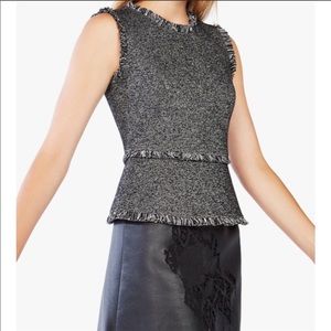 BCBGMaxAzria Fringe Peplum Top
